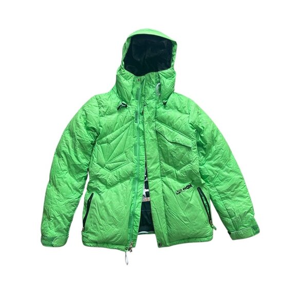 Volcom Thermonite Verified Down Jacket Small Green Insulated Snowboard Ski Coat - Picture 6 of 14
